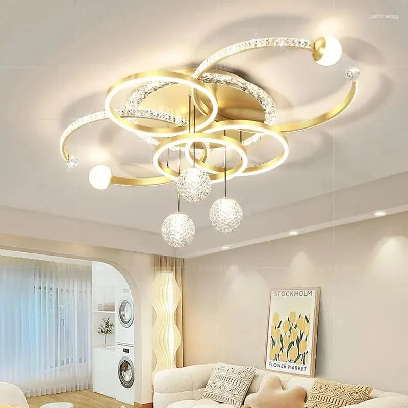 Żyrandole Led Modern Circle salon Nordic White Golden Black Kitchen Resturant Lampa luksusowa dekoracja światła