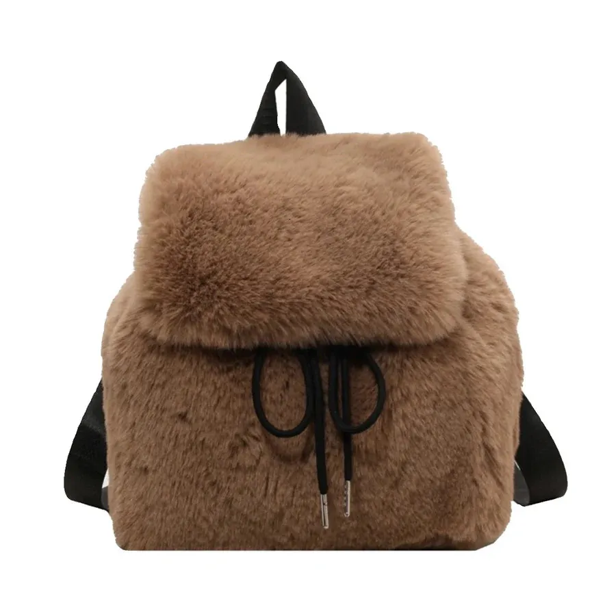 Cute Plush Backpack for Women - Soft Faux Fur Mini Rucksack  display picture 1
