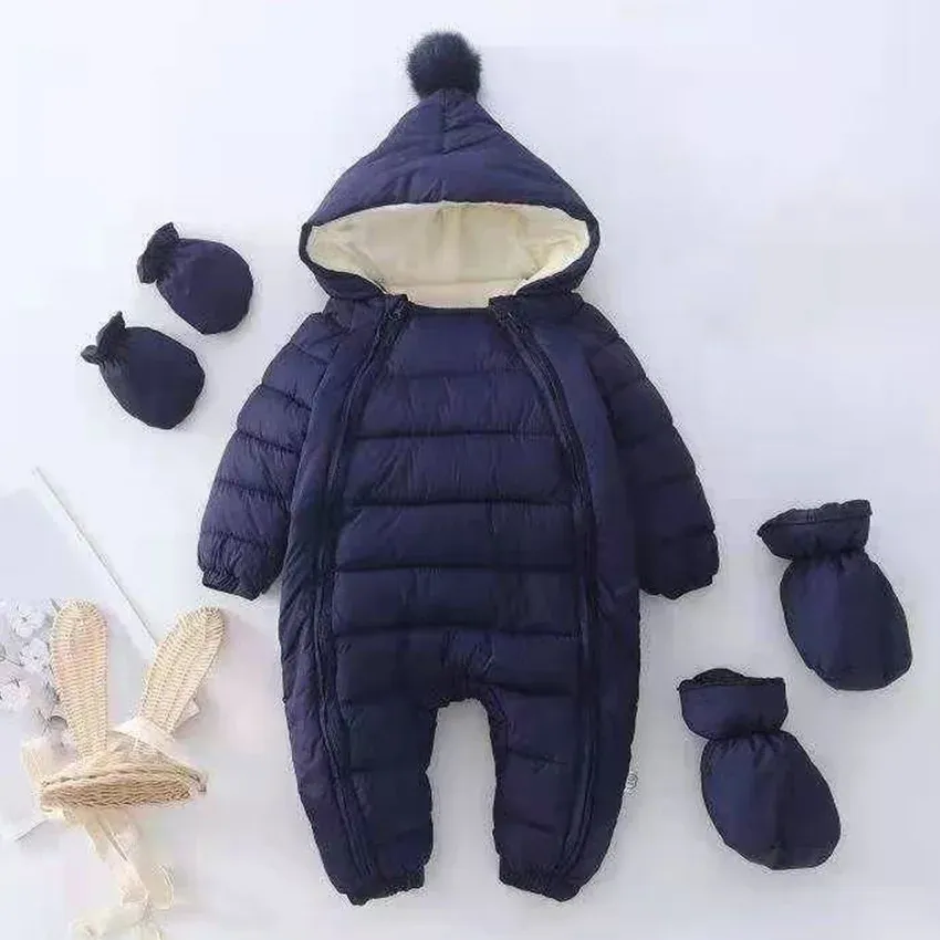 Płaszcze 2022 nowa moda jesień zima romper ubrania niemowlęta noworodki kombinezon dla dzieci dziewczyna śnieg sznur