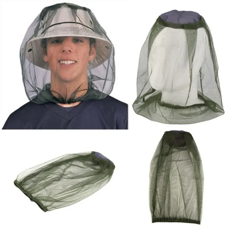 Accessori Cap da pesca all'aperto Anti Mosquito Insetto Giardino Apicoltura Cappello da accampamento per insegne Mesh Testa Cappelli per protezione Cappelli da pesca.