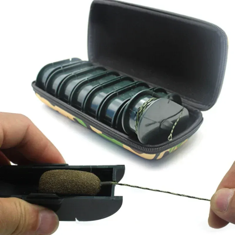 Accessori 1box carp strumenti di pesca set di pesatura a piombo custodia per la pesca della pesca Hiar rigoning Attrezzatura di stoccaggio della linea Accessori