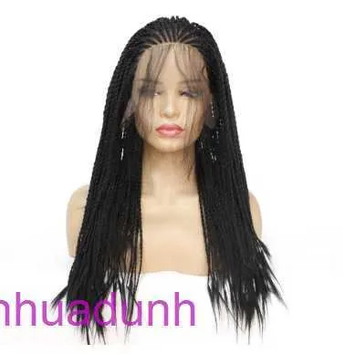 Wholesale Fashion Wigs hair for women Black new three strand braid front lace chemical fiber wig head cover small dirty lw0357