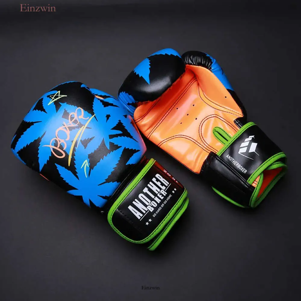 Skyddsutrustning boxningshandskar 6 12 14 oz pu läder muay thai guantes de boxeo sanda gratis kamp mma kick träning handske för män kvinnor barn 472