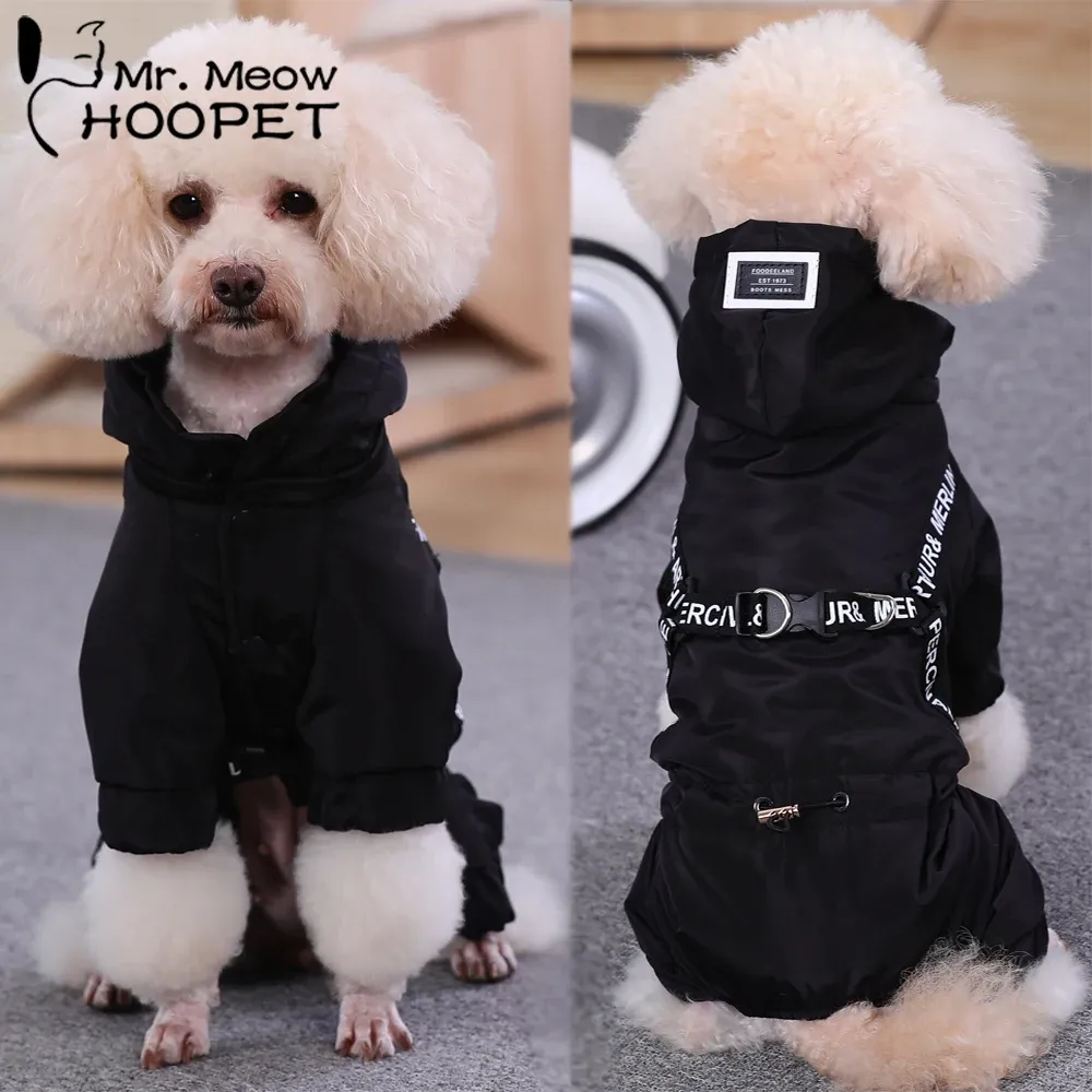 Parkas Hoopet Hiver Automne Sorties Vêtements pour chiens chauds beaux veste animale épaisse à manteau à quatre pattes Chihuahua Vêtements