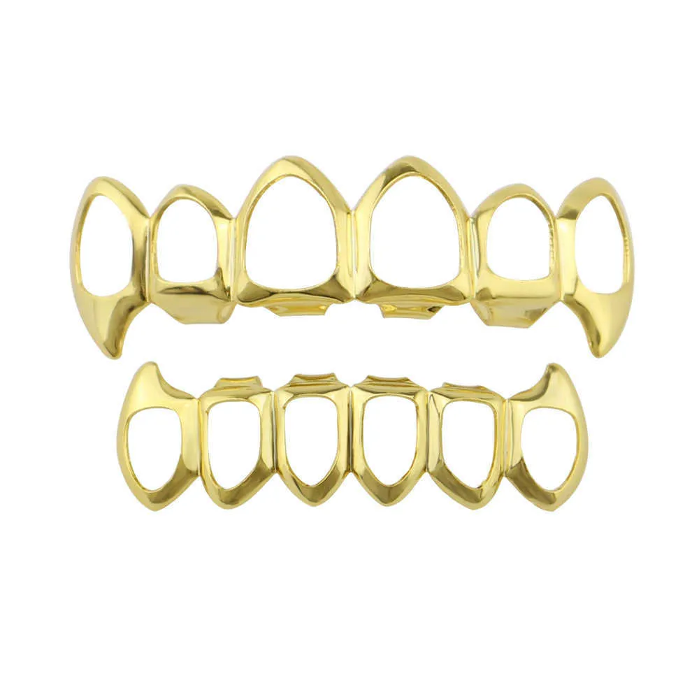 BRETTURE DI METALE 18K ELETTROCCHI ELETTROTTO DEI DEI BRETE hip-hop Vampire Gold Denti gioielli di Halloween