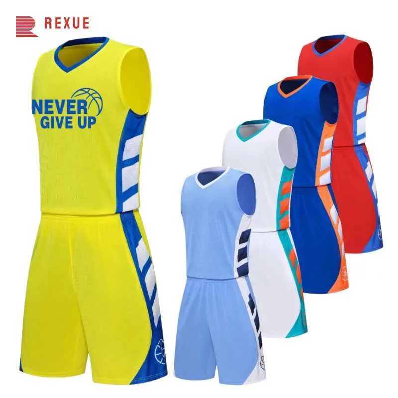 Fans Tops Tees Neue Teenager Boy Casual Sportswear Basketball Sets ärmelloses Trikots und Shorts anpassbare Männer Uniform 2-teilige Leistung Y240423