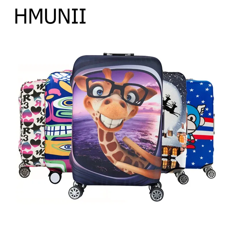 Accessories HMUNII Elastic Luggage Protective Cover For 1932 inch Trolley Suitcase Protect Dust Bag Case Child Cartoon Travel Accessories