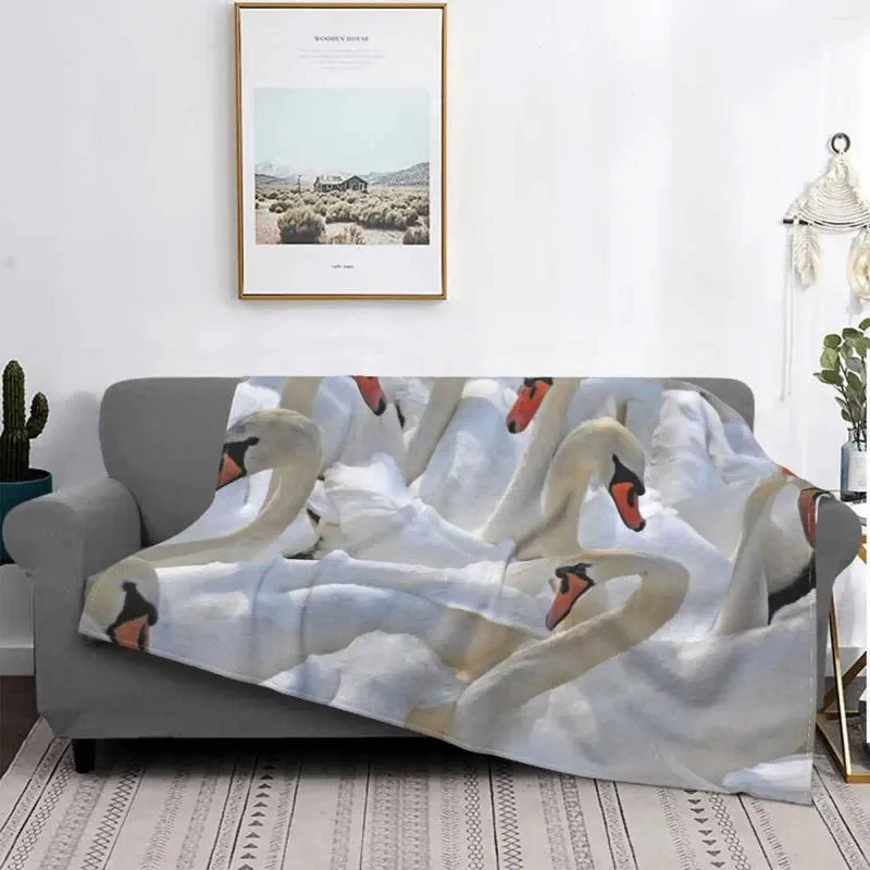 Blankets Swan Mask-Pillows-Prints Etc All Sizes Soft Cover Blanket Home Decor Bedding Swans Cygnet Cygnets Birds Nature Water