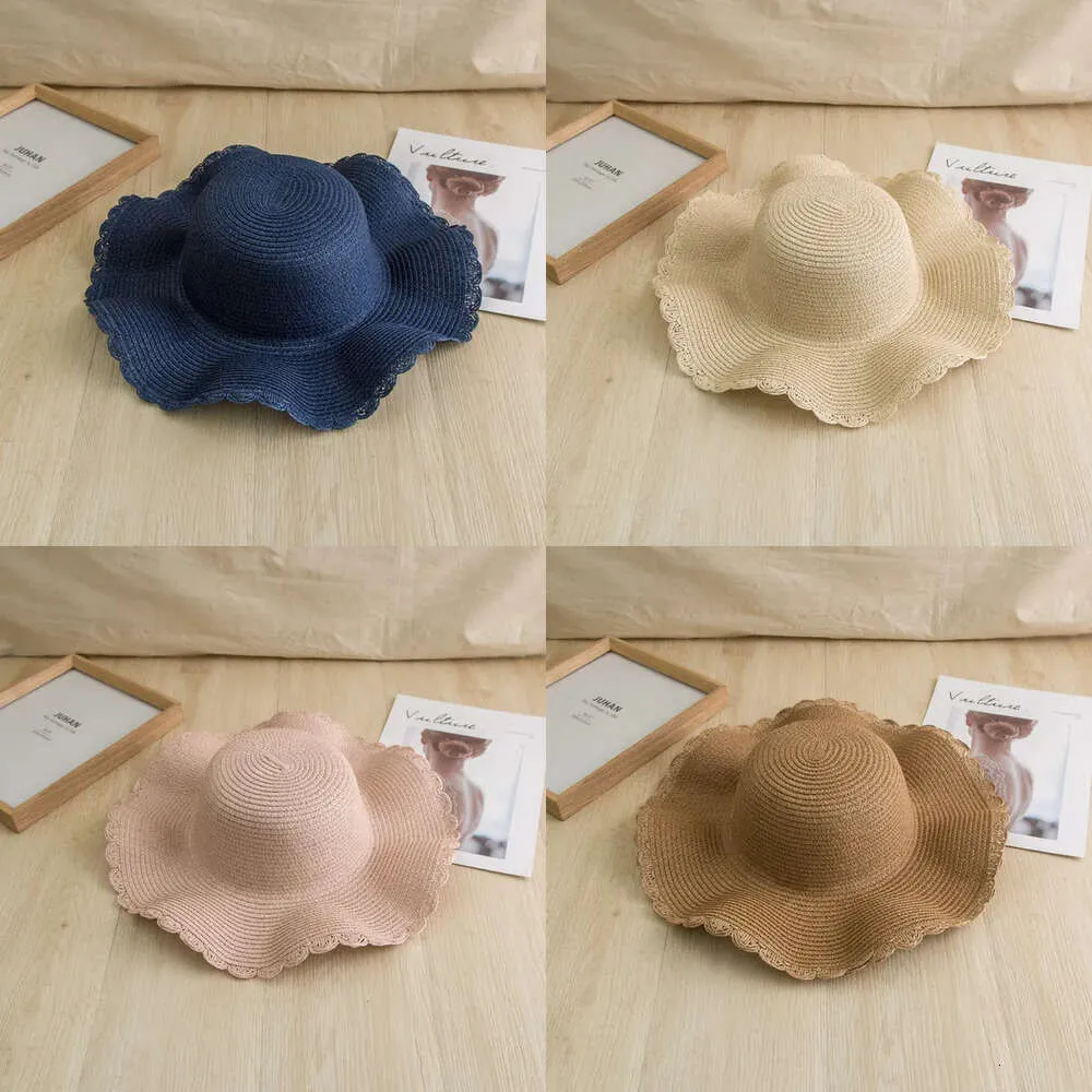 Cappelli a bordo larghi e traspiranti leggeri di colore a paglia ondulata di protezione da sole protezione solare per la protezione da sole per ombra estiva