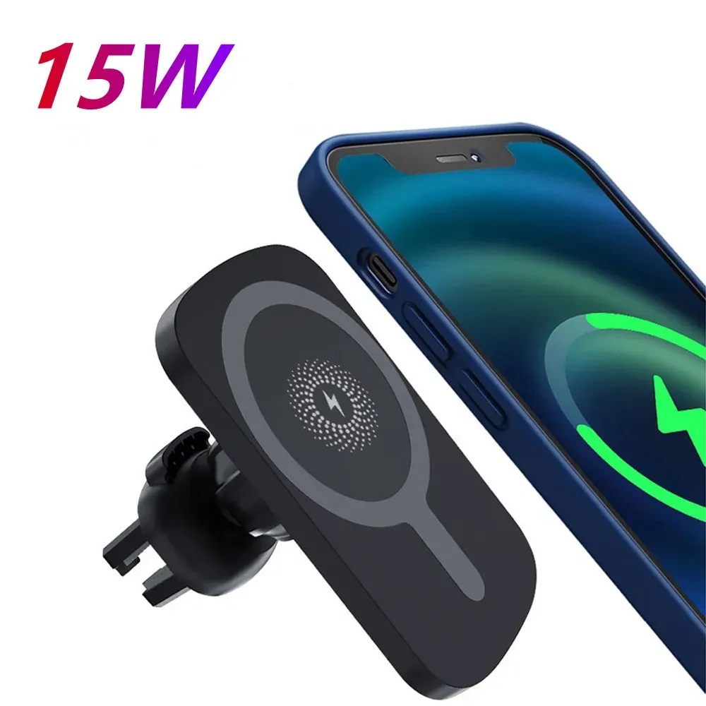 Chargers Car Magnetic Wireless Chargers Phone Holder For iPhone 14 13 12 11 Pro Max 8 X XS XR Magsafe Charger Air Vent Mount Dock Station