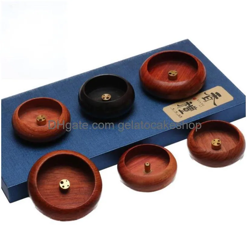 Other Home Garden Mini Round Wooden Incense Stick Buddhist Articles Bowl Type Holder