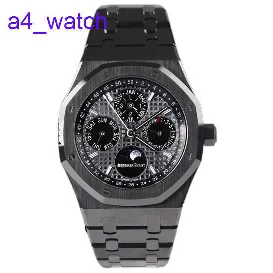 Regardez la série de bracelets modernes Royal Oak 26579ce Black Ceramic Automatic Machinery Mens 41mm Black Ceramic Watch