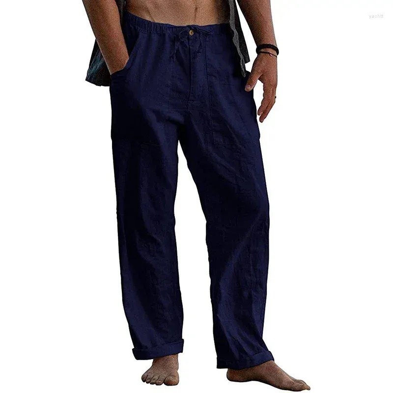 Pantalon masculin à crampon décontracté de couleur unie de plage de plage lâche simple