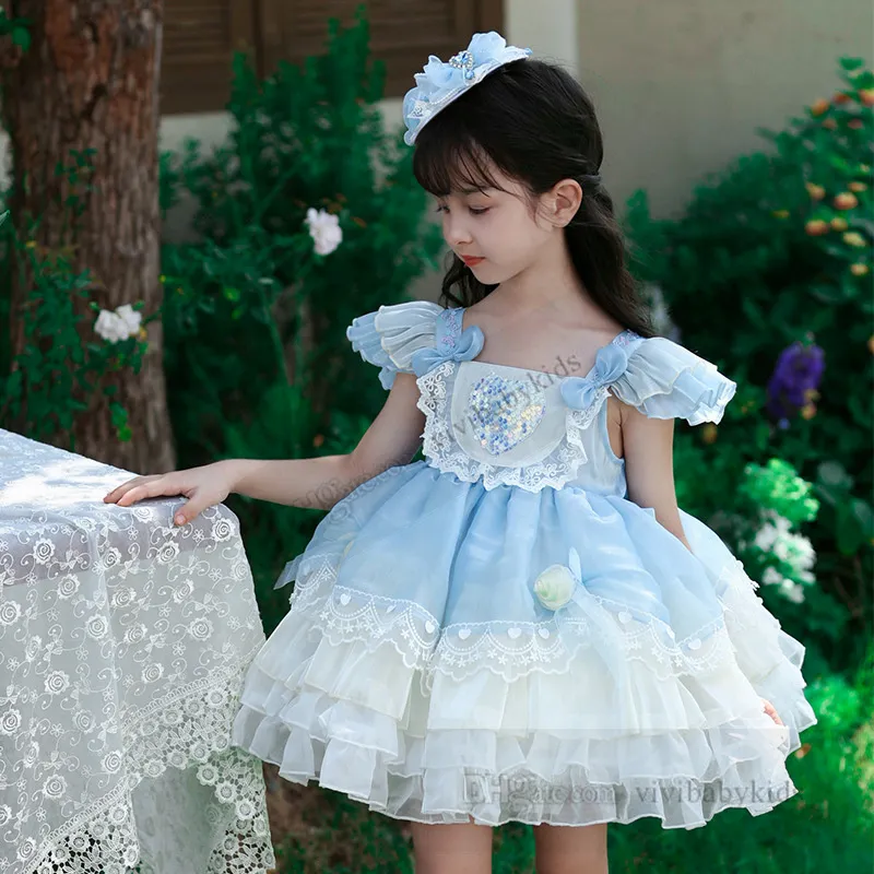 Kids Lace Tulle Tutu Dresses: Lolita-Style Sequins Love