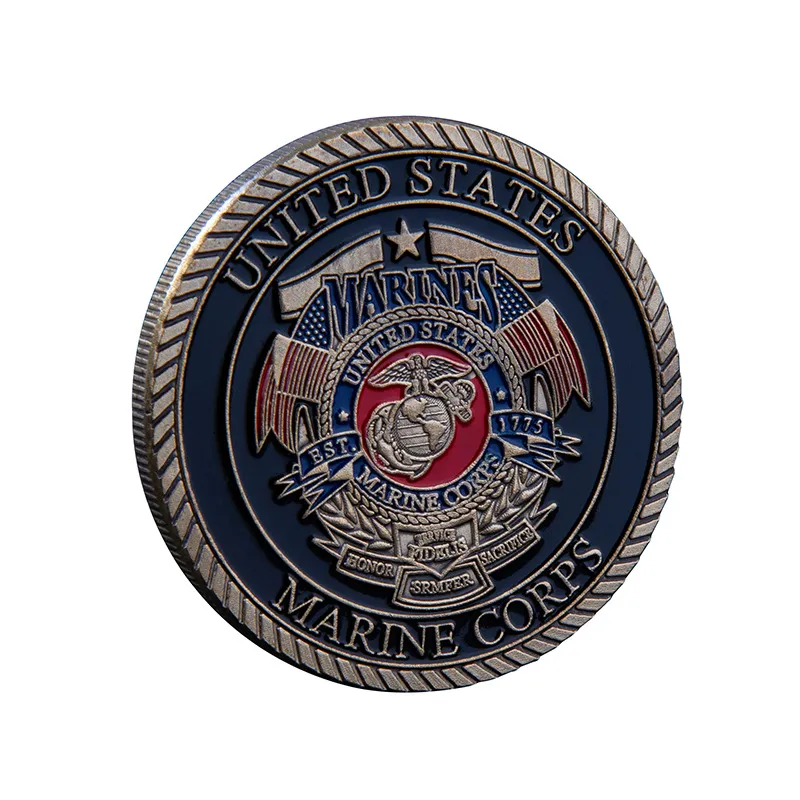 US Commemorative Coin Marine Corps Devil Dog Gold Coin Zodiac Dog Coin Military Metal Emblem
