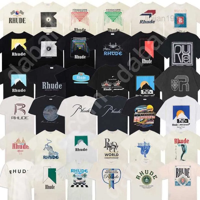 Spring Summer Rhude T Shirt Man T Shirts Women Tees Skateboard oversize Men Short Sleeve T-shirt luxury Brand Mens T-shirts Asian size S-XXL