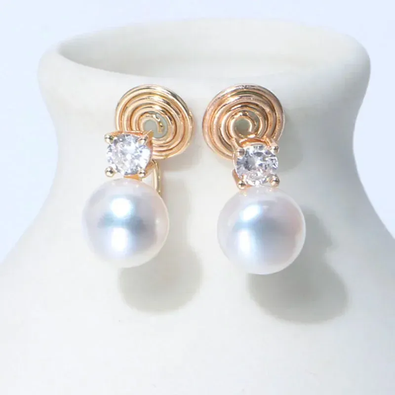Boucles d'oreilles de style coréen luxe de haute qualité Clip de perle naturel sur les boucles d'oreilles pour femmes élégants coups d'oreille élégants non percées de mariage bijoux de mariage