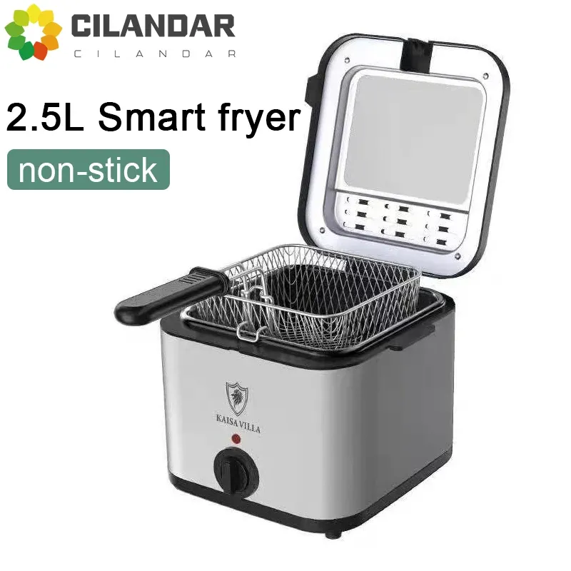 Fryers 110V220V Deep Deep Fryer 2,5L francuska maszyna frie olej piekarnikowy gorący garnek smażony grill z kurczaka regulowane termostat gotowanie kuchni