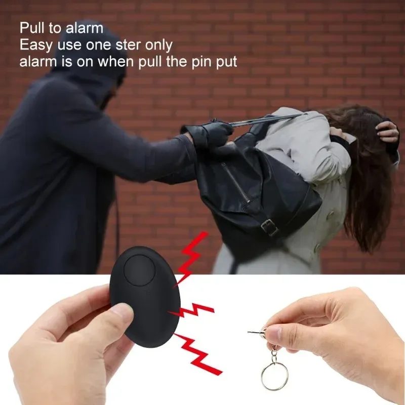 Nieuwe zelfverdediging Women Alarm 120dB Ei Vorm Girl Security Protect Persoonlijke veiligheid Scream luid Keychain Emergency Alarm voor Persoonlijk veiligheid Alert apparaat