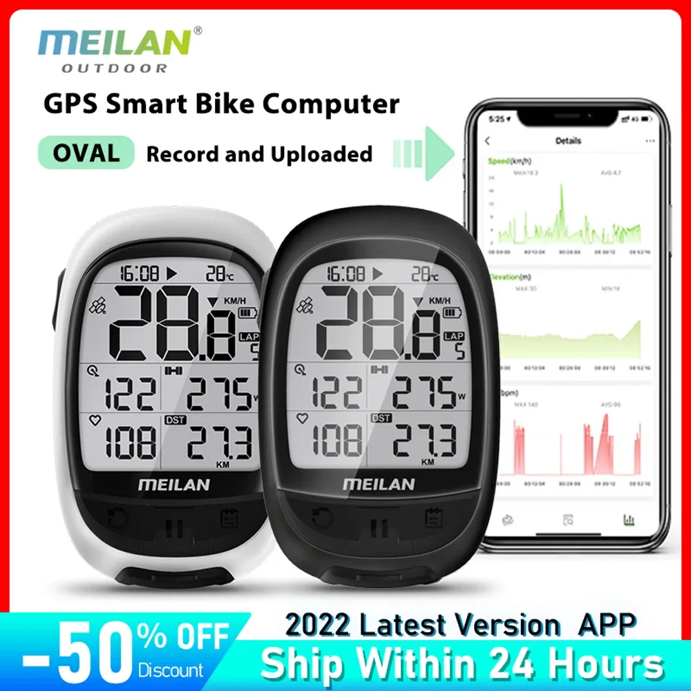 Computers Meilan M2 Bike GPS Computer Wireless Cycling Speedometer Bicycle Odometer Support Cadence Heart Rate Power Meter(Not Include)