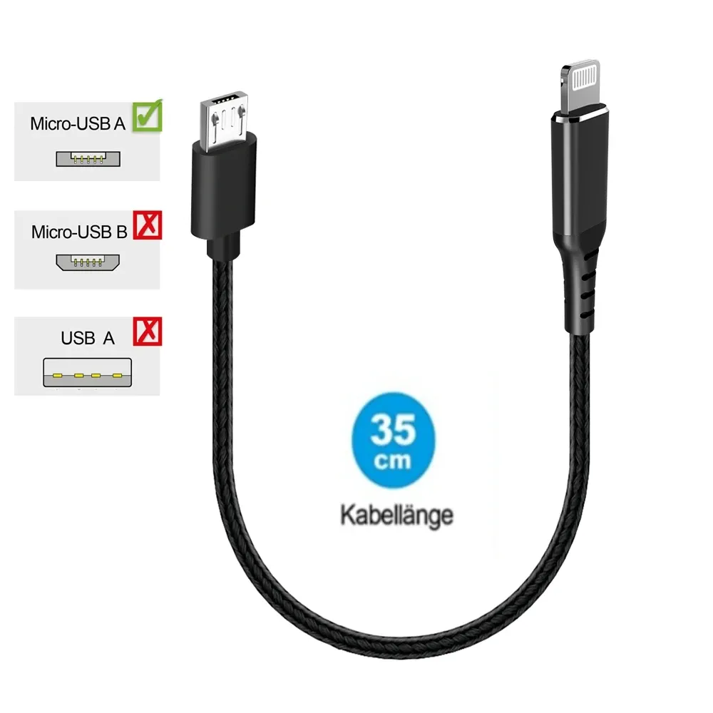 Lights EBike Use USB Micro A to Lightning USB C Charge Cable for Bosch EBike Display Charge Direction from Display to Smartphone OTG