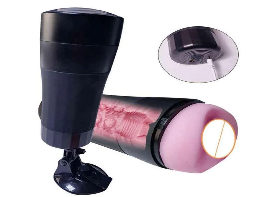 NXY Sex Men Masturbators Melo große Größe Vibrationen Masturbation Cup mit Basis -Saugen Männlicher Masturbator Künstliche Vagina Real Pussy7503330