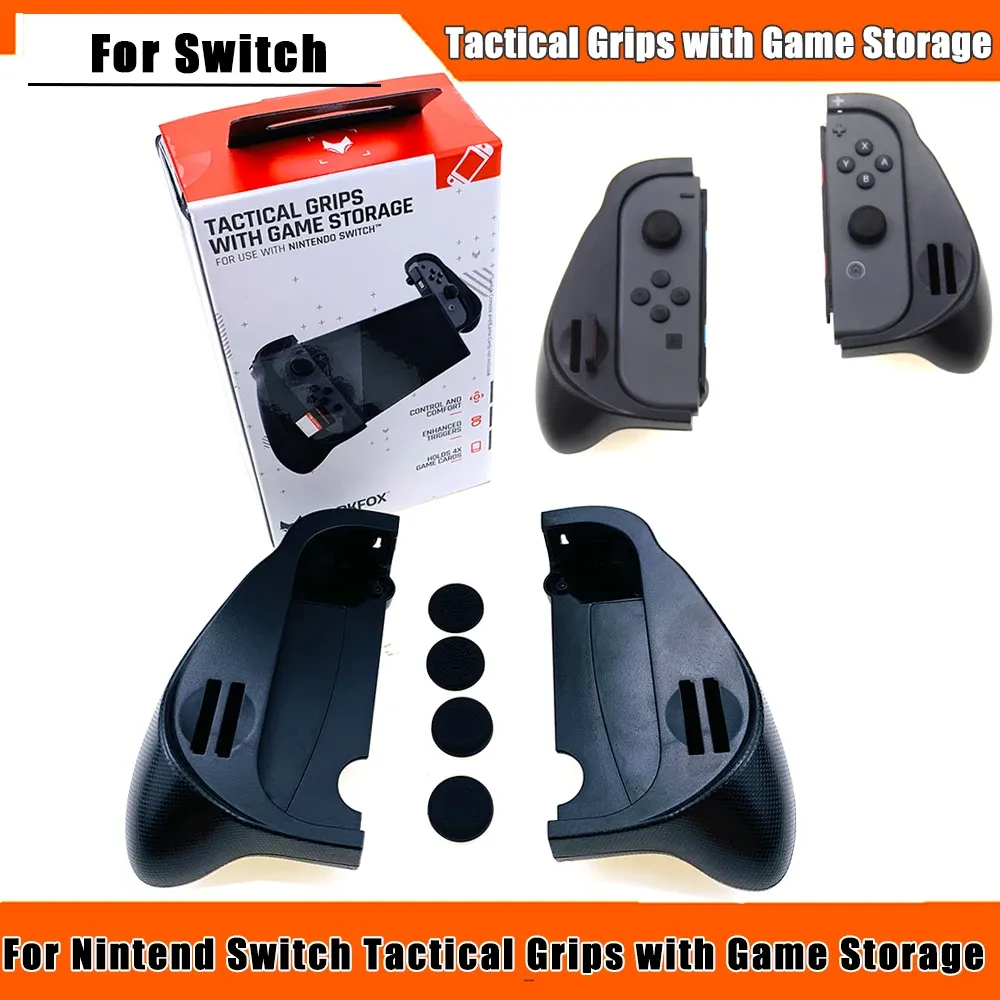 Casos Grips táticos para Nintend Switch Dockable Trigger Handgrip Handheld Shell para Nintendo Switch NS Joycons Handle com slots de jogo