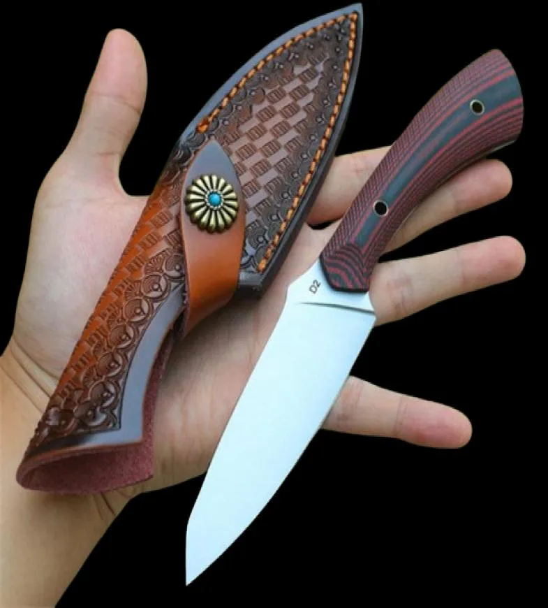 2021 FW Fixed Knife D2 Blade Titanium Handle Camping Hunting Survival Pocket Knives Outdoor EDC Tools3201183