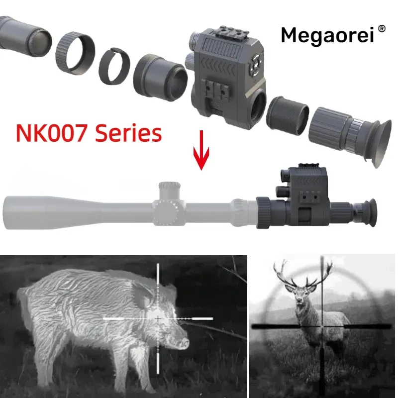 Scopes Megaorei NK007 Nouveau étendue de vision nocturne infrarouge 4x Zoom Digital Vision Night Vision monoculaire Appareil de chasse plein écran