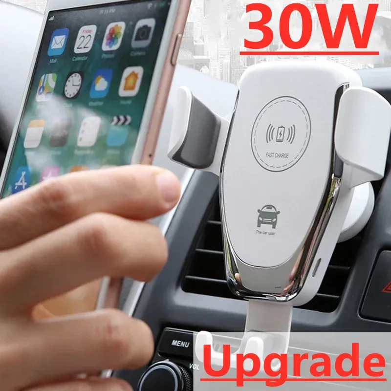 Chargers 30W Chargeur sans fil de voiture rapide pour iPhone 13 12 11 Pro Xs Max XR x Samsung S10 S9 Chargeur de voiture de téléphone sans fil Chargeurs de voiture