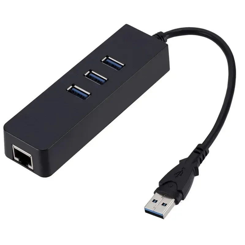 NUOVA USB3.0 Gigabit Ethernet Adapter 3 Porte USB 3.0 HUB USB a RJ45 LAN Network Card MacBook Mac Desktop + Caricatore Micro USB - 