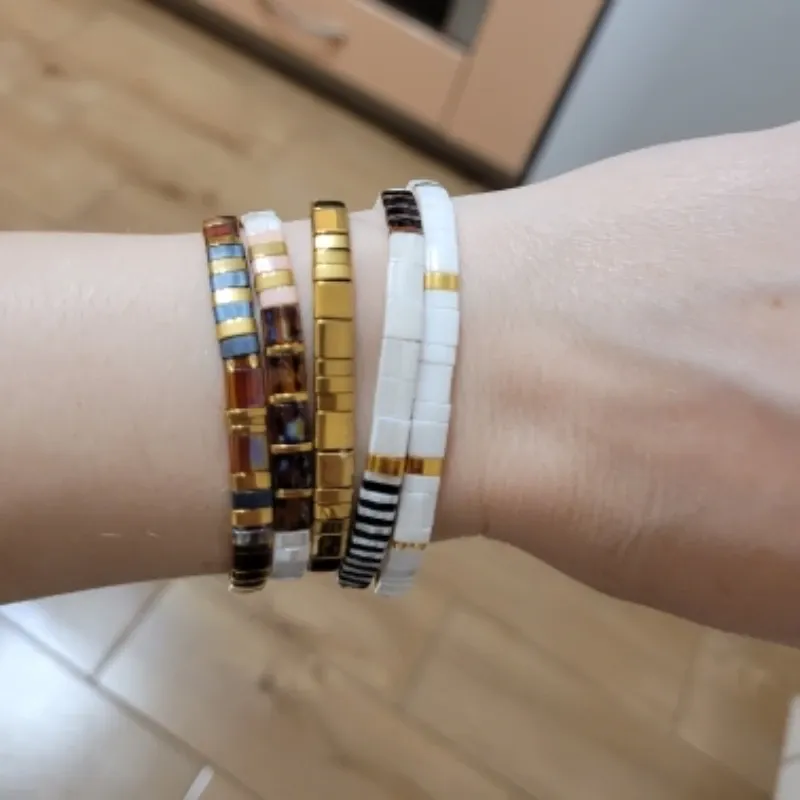 Strängar yastyt sommaren tila armband vattentätt glas pärlor vintage handgjorda tillbehör miyuki pärlor armband för kvinnor tonåring flicka