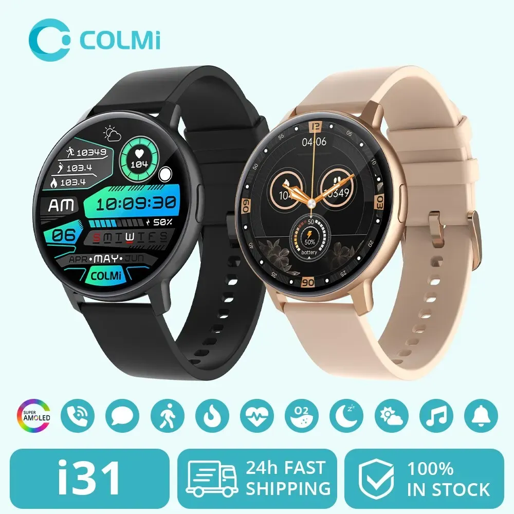 Bekijkt Colmi i31 smartwatch 1,43 inch amoled scherm 100 sportmodi 7 dagen batterijduur altijd te zien Smart Watch Men Women