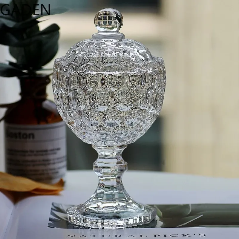 Bocaux en verre transparent pot bonbon ménage conduit en verre haut de verre