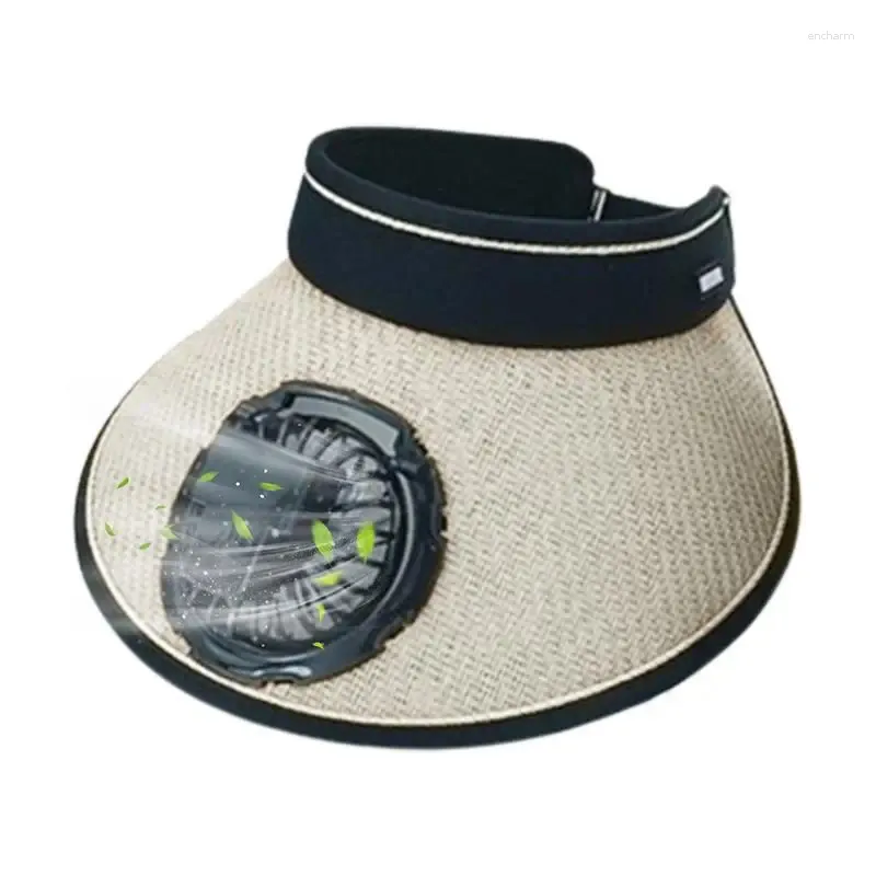 Badtillbehör Set Fan Hat Summer Fit Cap med kylning av USB -laddning Sol för utomhussportsresande värmeskydd