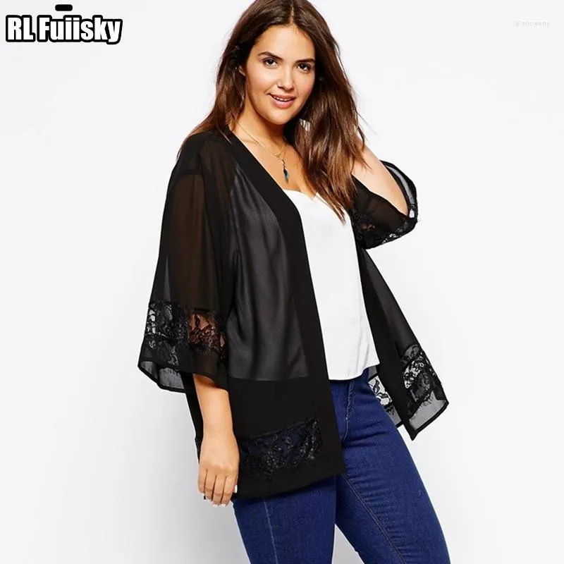 Blusas para mujeres Cardigan de chal de encaje sexy de encaje sexy