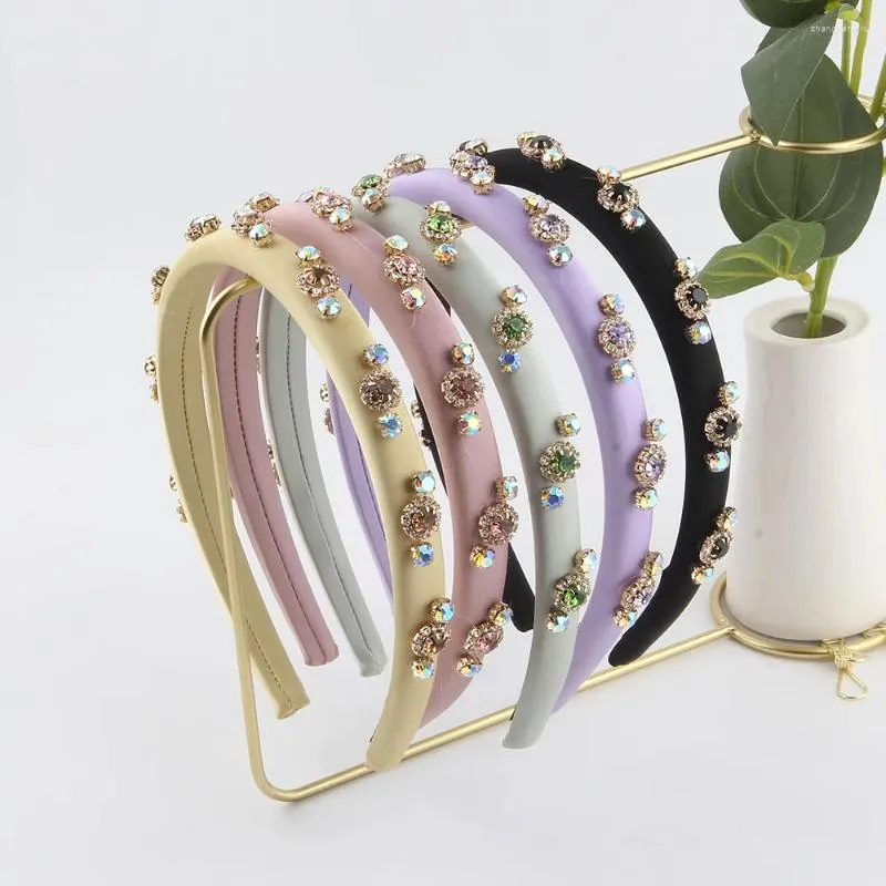 Haarclips kleurrijke kristal stenen hoofdband spongtiara accessoires bohemia voor vrouwen meisjes bruiloft 178