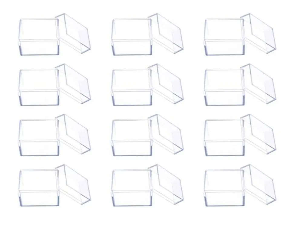 Подарочная упаковка 12шт прозрачные акриловые квадратные кубические конфеты для коробки для лакомства для свадебной вечеринки детское душ Favors Упаковка CaseGift3194811