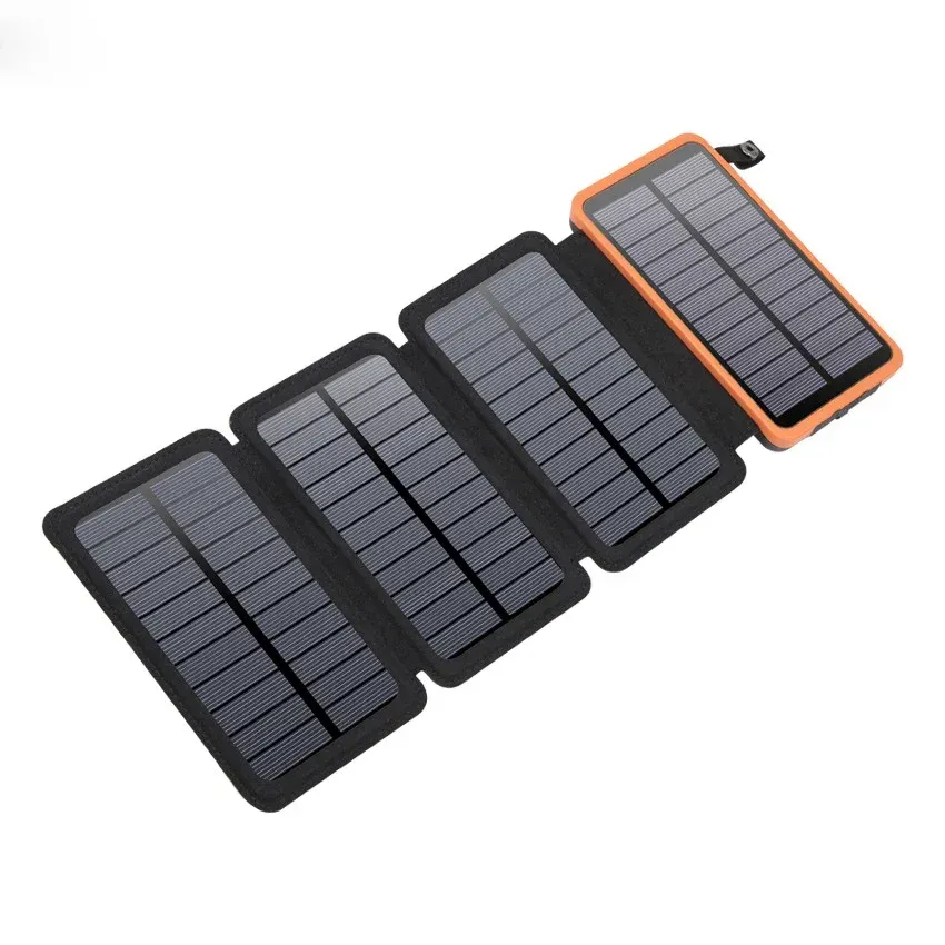 Bank Solar Power Bank 10000Mah Batteria esterna Pannello di alimentazione solare Telefono di ricarica Poverbank per smartphone iPhone 11 Huawei Xiaomi