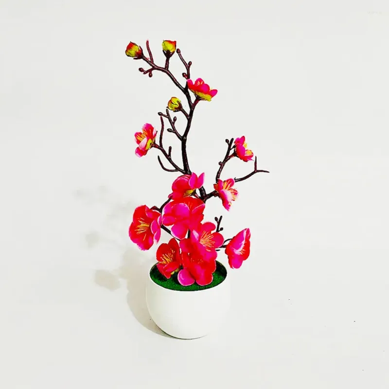 Fiori decorativi 1pcs simulazione bonsai pianta artificiale Plant Office Plum Blossom decorazione verde piante in vaso