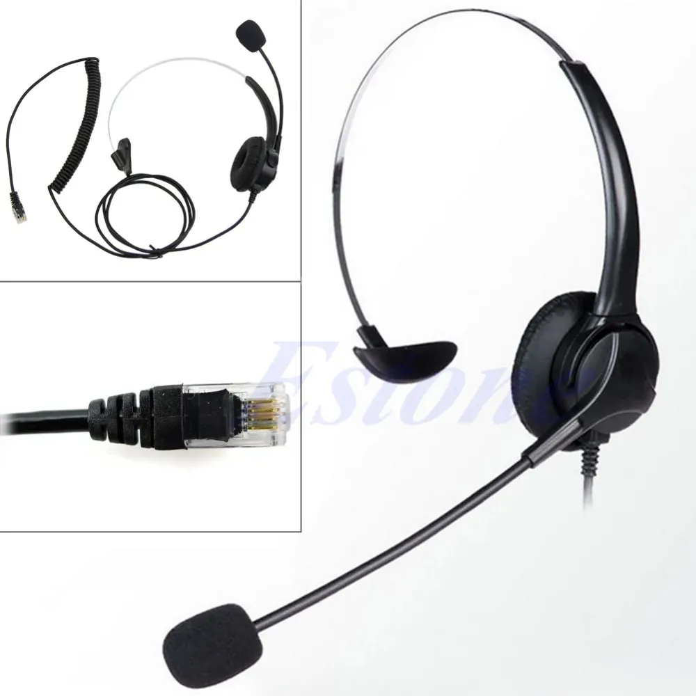 Écouteurs 4pin RJ11 monaurale d'opérateur câblé centre téléphonique Headphone BK Earbuds High Quality