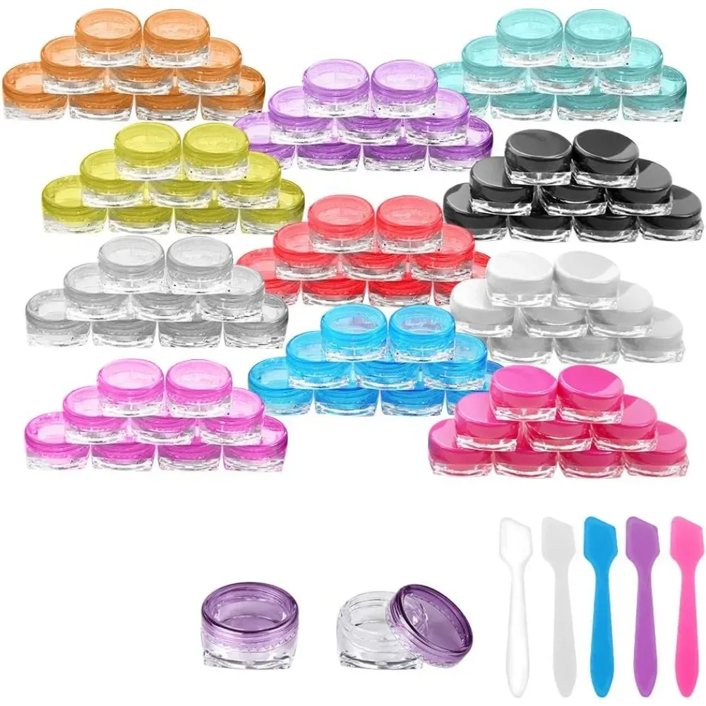 Bouteilles 50pcs 3G 5G Bottom Crème Crème de maquillage vide Conteneurs cosmétiques mini pots de voyage pour stockage de crèmes à lèvres