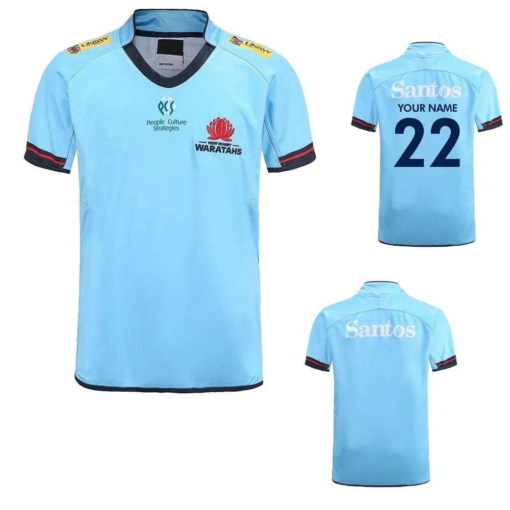 Rugby 2022 2023 NSW Waratahs Rucby Home Jersey Name and Number