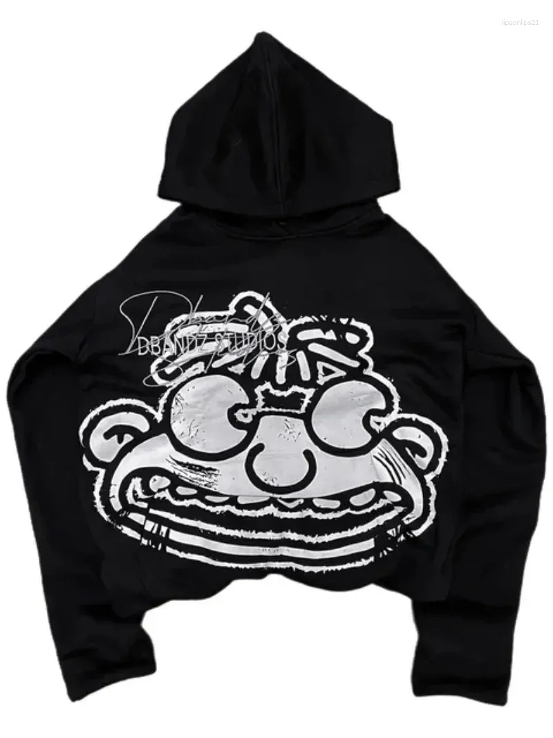 Mens Hoodies Y2K Harajuku Hoodie Mens Hip Hop Cartoon Graphic Print Black Oversized Pullover Goth Men Women Fashion Casual Loose Sweatshirt From 24 DHgate