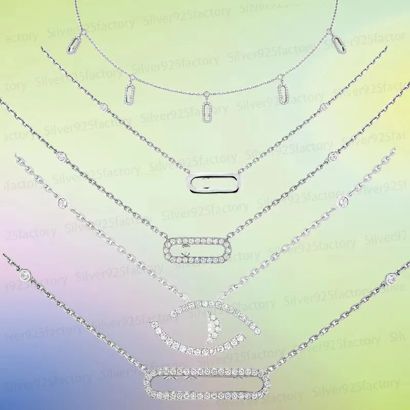 Collier pendentif de créateur Messikas pour femmes trois diamants de haute qualité 1: 1 chaîne de cols pour filles à la mode