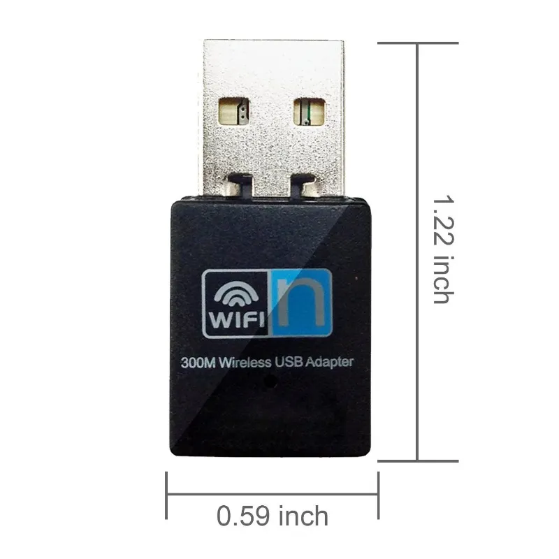 2024 Carte de réseau sans fil USB 300m 20 mini récepteur WiFi pour la transmission et réception du signal IEEE 80211b / g / n