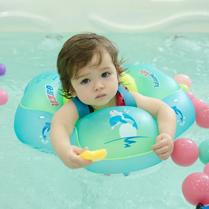 Swimming Baby Swimming Ring Inflatable Armpit Floating Kid Swim Pool Accessories Circle Bathing Inflatable Double Raft Rings Toy 240422