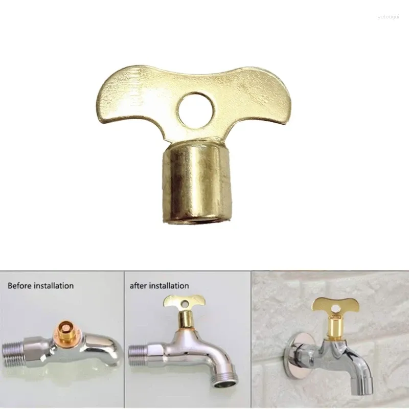 Kitchen Faucets Key For Water Tap Solid Brass Special Lock Radiator Plumbing Bleeding Keys Square Socket Hole Faucet