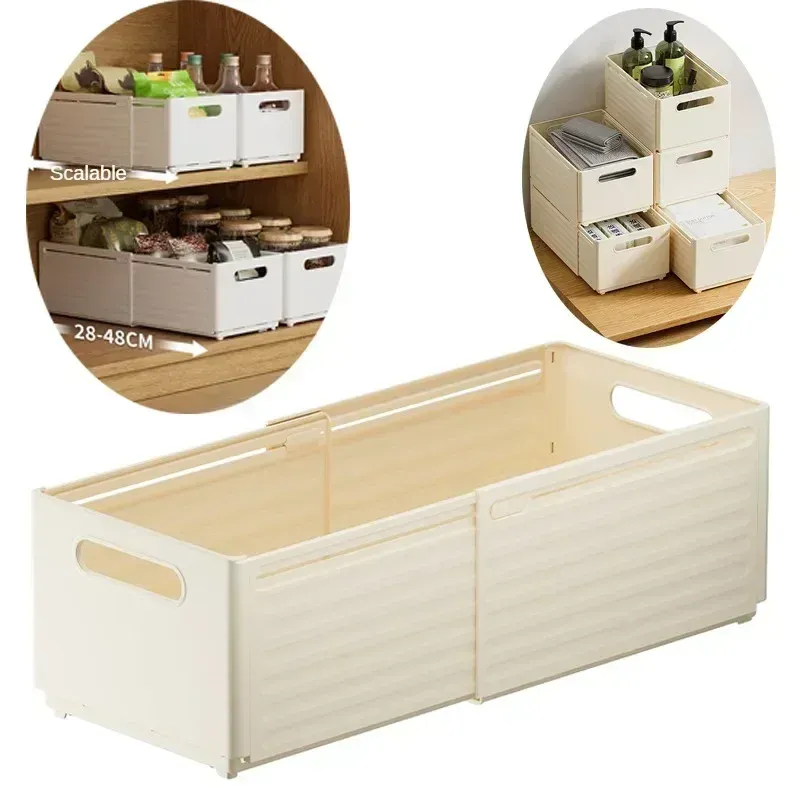 Drawers Kitchen Storage & Organization Retractable Foldable Drawer Storage Box Toys Sundries Underwear Storage Cabinet Drawer Organizer