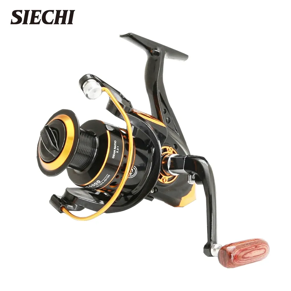 Acessórios Siechi All Metal Fishing Reel DC 10007000 MAX DRAG 10KG 5.2: 1 Bobina de galo de giro de golagem de metal de alta velocidade